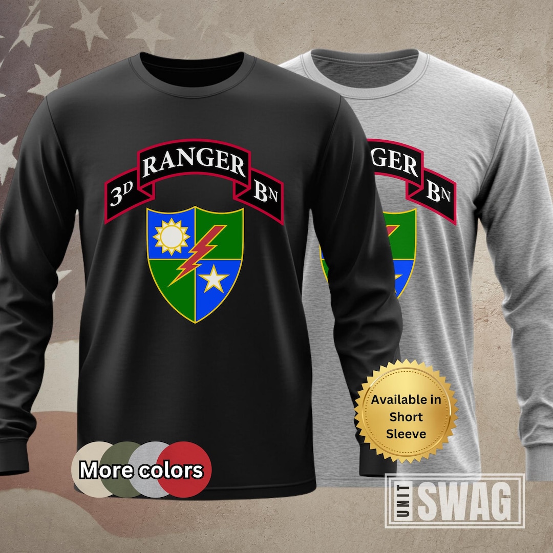 3rd Ranger Battalion, Long Sleeve, T-shirt, 3rd BN, 75th Ranger ...