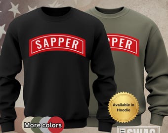 Sapper Tab, Sweatshirt, Sapper, Engineer, Combat Engineer, Engineer Regiment, Fort Leonard Wood, US Army, Veteran, Long Sleeve, Shirt, Gift