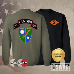 2/75 Ranger Battalion Diamond & DUI Sweatshirt | Ranger Sweatshirt | RLTW | Sua Sponte | Army Sweatshirt | Custom Sweatshirt