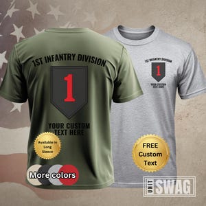 1st Infantry Division, Blackout, T-Shirt, Custom, Personalized, 1 ID, 1ID, The Big Red One, BRO, US Army, Military, Veteran, Gift, Shirt