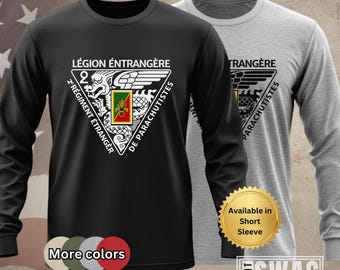2E REP, T-Shirt, Long Sleeve, French Foreign Legion, Parachute Regiment, 2e Régiment Étranger de Parachutistes, Shirt