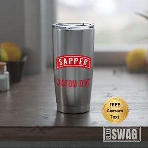 Sapper Tab, Tumbler, US Army, Sapper, SLTW, Engineer, Combat Engineer, Sapper Gift, Gift, Customize, Personalize, Graduation