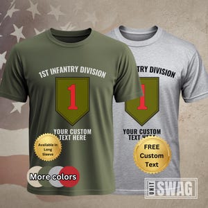 1st Infantry Division, T-Shirt, Custom, Personalized, 1 ID, 1ID, The Big Red One, BRO, US Army, Military, Veteran, Gift, Shirt, Tshirt