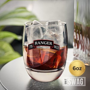 75th Ranger Regiment, Whiskey Glass, Ranger Scroll, RLTW, Ranger School, Instructor, Graduation, US Army, Military, Veteran, Custom, Gift