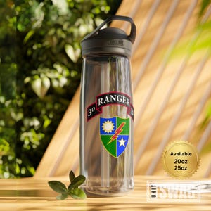3rd Ranger Battalion, Water Bottle, 3rd BN, 75th Ranger Regiment, Distinctive Unit Insignia, Sua Sponte, RLTW, US Army, Veteran, Gift