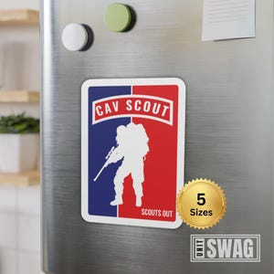 Cavalry Scout, Magnet, Die-Cut, US Army, Cav Scout, Scouts Out, Scout Tab, Army Scout, Cavalry, Custom, Veteran Gift, Gift for Veteran, Gift