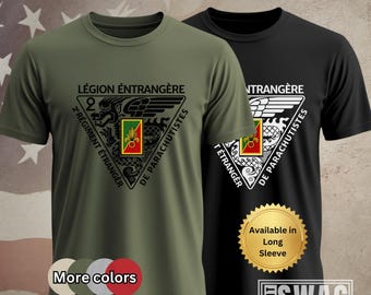 2E REP, T-Shirt, French Foreign Legion, Parachute Regiment, 2e Régiment Étranger de Parachutistes, Shirt