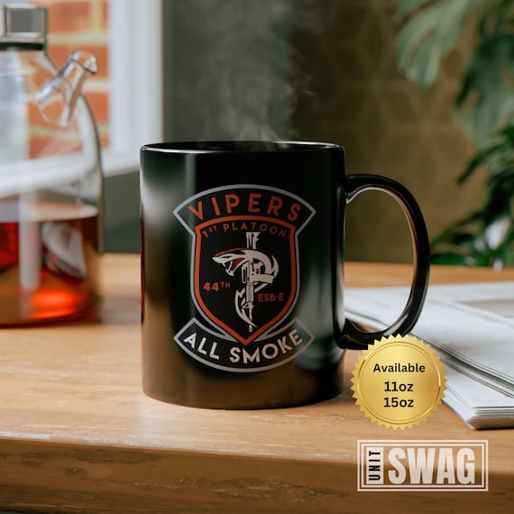 1 PLT, 44 ESB, Mug, Vipers, 44th, Expeditionary Signal, Battalion, Enhanced, Unit Swag, Military, Veteran, Gift, Coffee Cup
