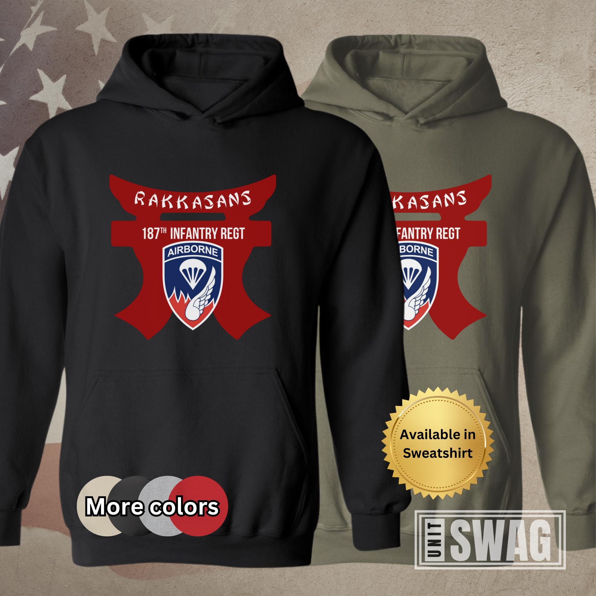 187th Infantry Regiment, Hoodie, Rakkasans, 187 Infantry, Airborne