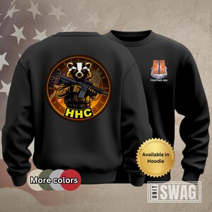 HHC 44 ESB, Hoodie, 44th, Expeditionary Signal, Battalion, Enhanced, Unit Shirt, Heavy Blend Crewneck, Long Sleeve