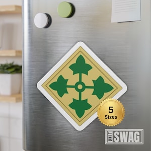 4th Infantry Division, Magnet, Die-Cut, Ivy Division, Infantry, US Army, Army, Veteran, Gift, Gift for him, Veteran Gift