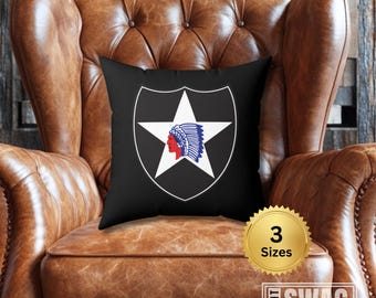 2nd Infantry Division, Pillow, Second to None, 2 ID, US Army, Army, Veteran, Military, Custom, Gift, Accent Pillow