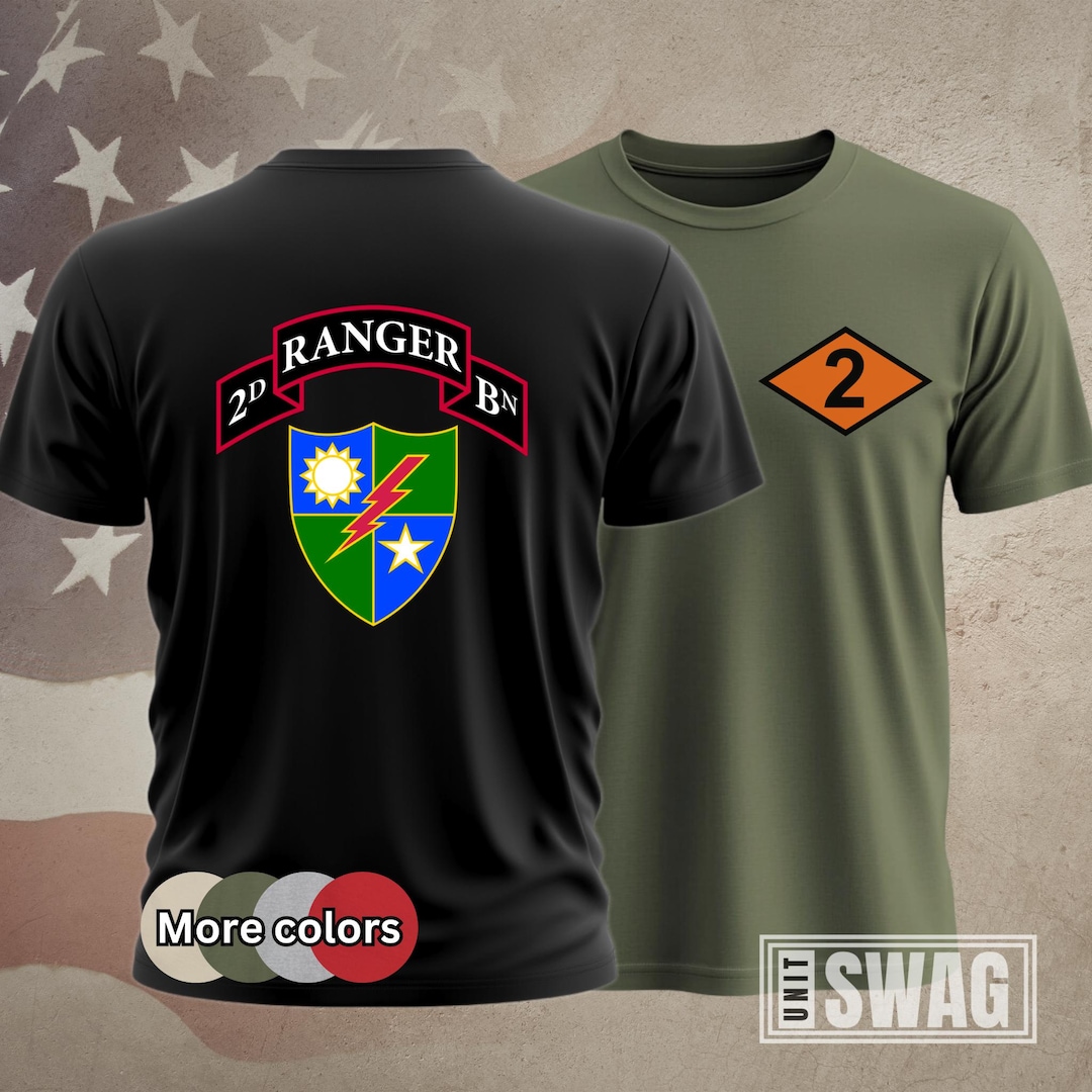 2/75 Ranger Battalion Diamond & DUI T-shirt | Front and Back Logo ...