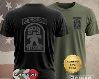509th Parachute Infantry Regiment, T-Shirt, 509 PIR, Geronimo, Airborne, Paratrooper, US Army, Military, Veteran, Gift, Shirt, Tshirt