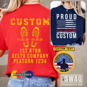 Military Family Custom Shirt Bootcamp Shirt Proud Military Family Shirts Customizable Graduation Shirt Graduation Gift Personalized 1