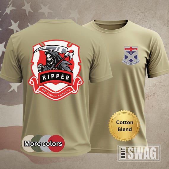 180 ESC, T-shirt, Cotton, Engineer Support Company, Ripper, 276 Engineer Battalion, Unit Shirt