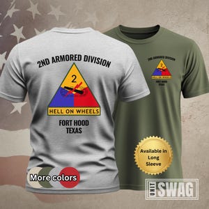 2nd Armored Division, T-shirt, 2 AD, Hell on Wheels, Fort Hood, Vintage, Memorabilia, US Army, Veteran, Military, Gift, Shirt, Tshirt