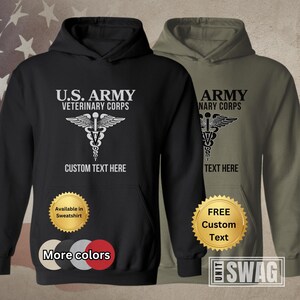 Veterinary Corps, Hoodie, 68T, 64A, Custom, Personalized, Animal Care Specialist, Veterinary Service, US Army, Military, Veteran, Gift