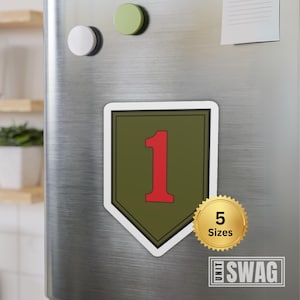 1st Infantry Division, Magnet, Die-Cut, Big Red One, Military History, US Army, Army, Veteran, Gift, Military Gift, Veteran Gift
