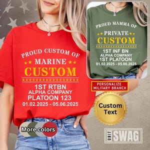 Personalized Bootcamp Family Graduation T-Shirt Custom Shirt Military Tee Proud Mom Boot Camp Graduation Matching Family Shirts Proud Dad 7
