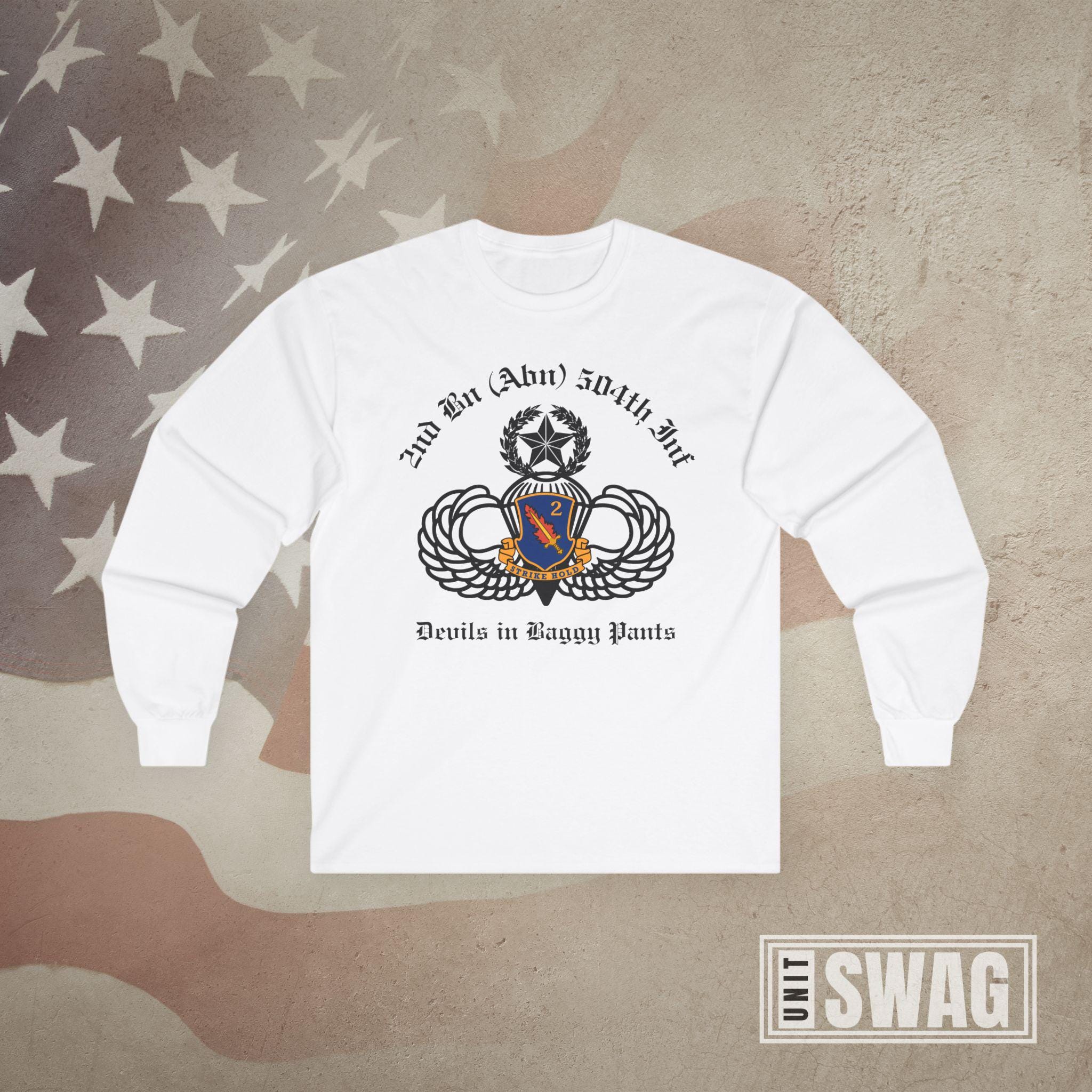 GR団バッジ 2-504th Infantry Regiment, Long Sleeve, T-shirt, PIR, White Devils