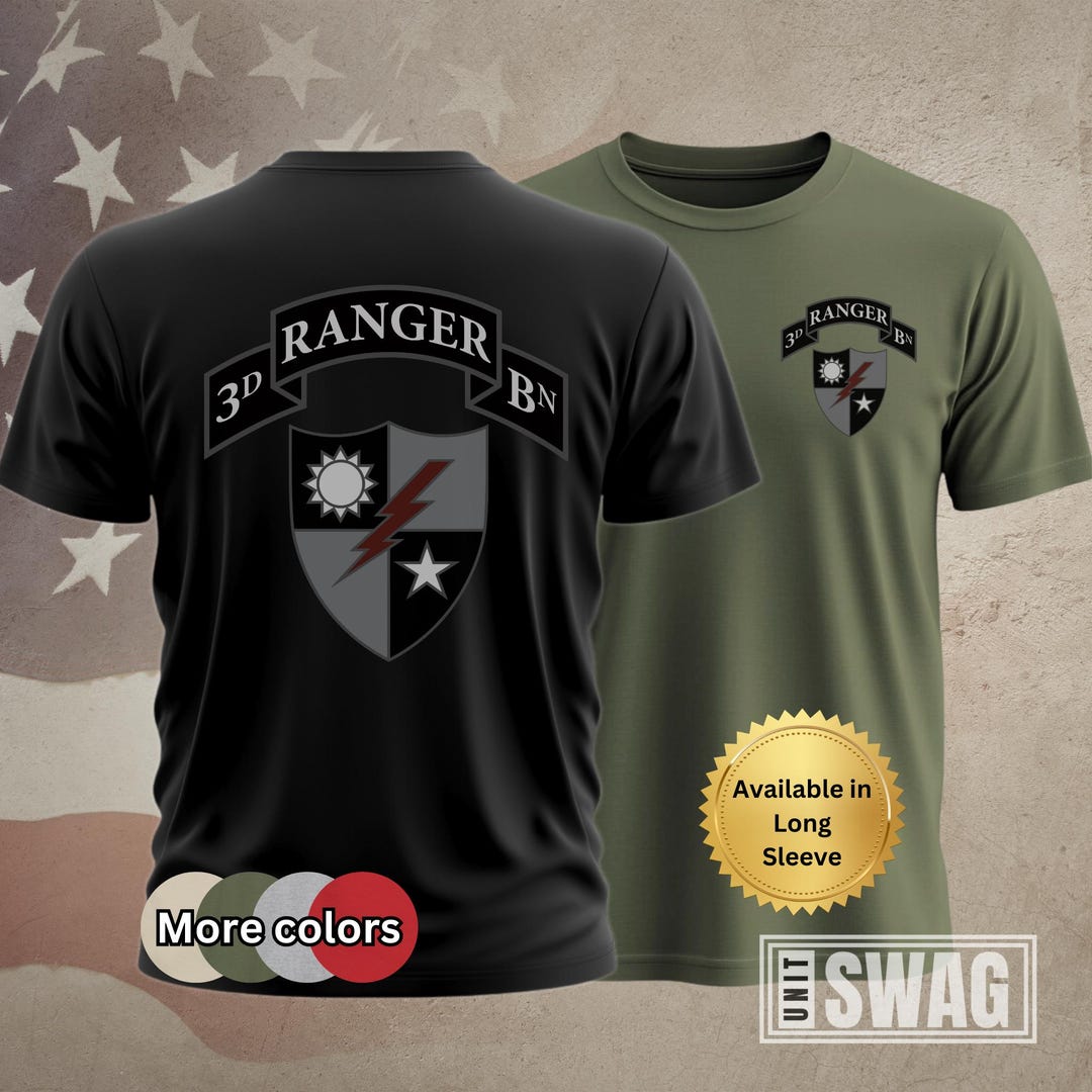 3rd Ranger Battalion, T-shirt, Blackout, 3rd BN, 75th Ranger Regiment ...