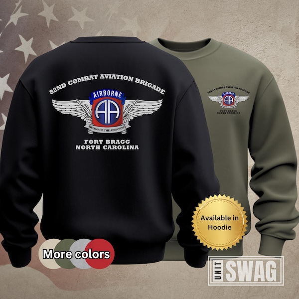 82nd Combat Aviation Brigade, Sweatshirt, 82 CAB, Wings of the Airborne, Airborne, Paratrooper, US Army, Veteran, Military, Gift, Shirt