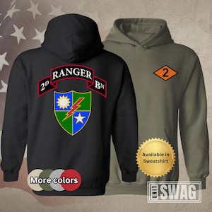 2nd Ranger Battalion, Hoodie, Diamond, 75th Ranger Regiment, Rangers Lead The Way, RLTW, US Army, Veteran, Military, Gift, Sweatshirt