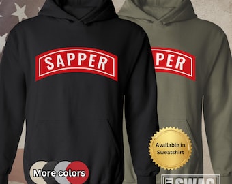 Sapper Tab, Hoodie, Sapper, Engineer, Combat Engineer, Engineer Regiment, SLTW, US Army, Veteran, Hooded, Sweatshirt, Gift
