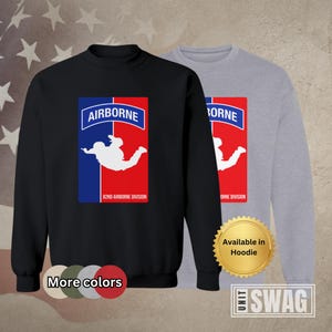 82nd Airborne, Sweatshirt, US Army, Airborne Tab, Free-Fall Silhouette, NBA-Style Design, Paratrooper, Legacy, Long Sleeve, Perfect Gift