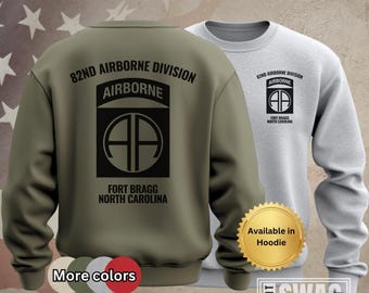 82nd Airborne Division, Sweatshirt, Fort Bragg, Fort Liberty, All American Team, Airborne, Army, US Army, Veteran, Long Sleeve, Gift
