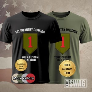 1st Infantry Division, T-Shirt, Custom, Personalized, 1 ID, 1ID, The Big Red One, BRO, US Army, Military, Veteran, Gift, Shirt, Tshirt