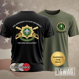 2nd Cavalry Regiment, T-shirt, 2 ACR, Second Dragoons, Army Cavalry, US Army, Veteran, Military, Memorabilia, Custom, Gift, Shirt, Tshirt