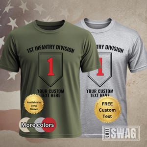 1st Infantry Division, T-Shirt, Custom, Personalized, 1 ID, 1ID, The Big Red One, BRO, US Army, Military, Veteran, Gift, Shirt, Tshirt