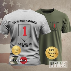 1st Infantry Division, T-Shirt, Custom, Personalized, 1 ID, 1ID, The Big Red One, BRO, US Army, Military, Veteran, Gift, Shirt, Tshirt