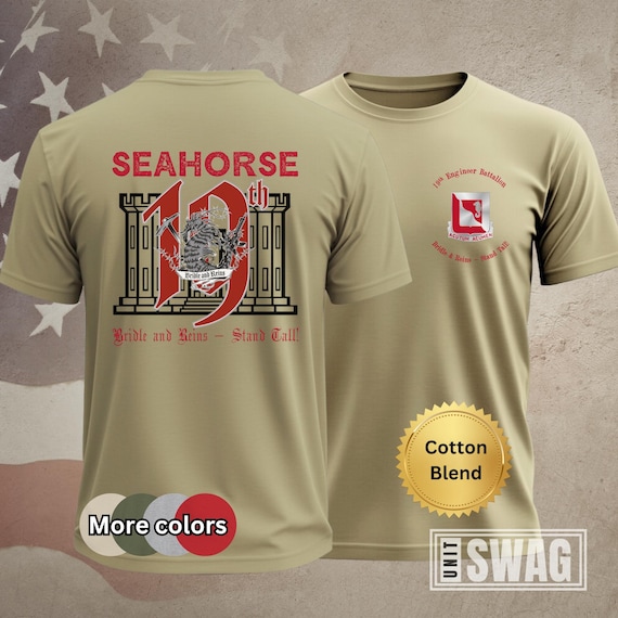 19 EN BN, T-Shirt, Unit Shirt, Cotton Blend, Shirt, Seahorse, Bridle and Reins, Stand Tall