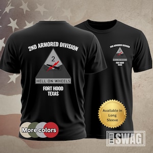 2nd Armored Division, T-shirt, 2 AD, Hell on Wheels, Fort Hood, Vintage, Memorabilia, US Army, Veteran, Military, Gift, Shirt, Tshirt