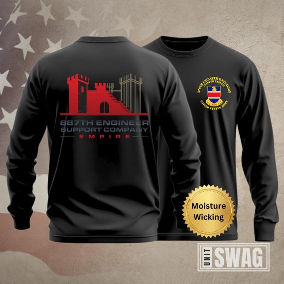 887 Engineer Support Company Moisture Wicking Long Sleeve Shirt