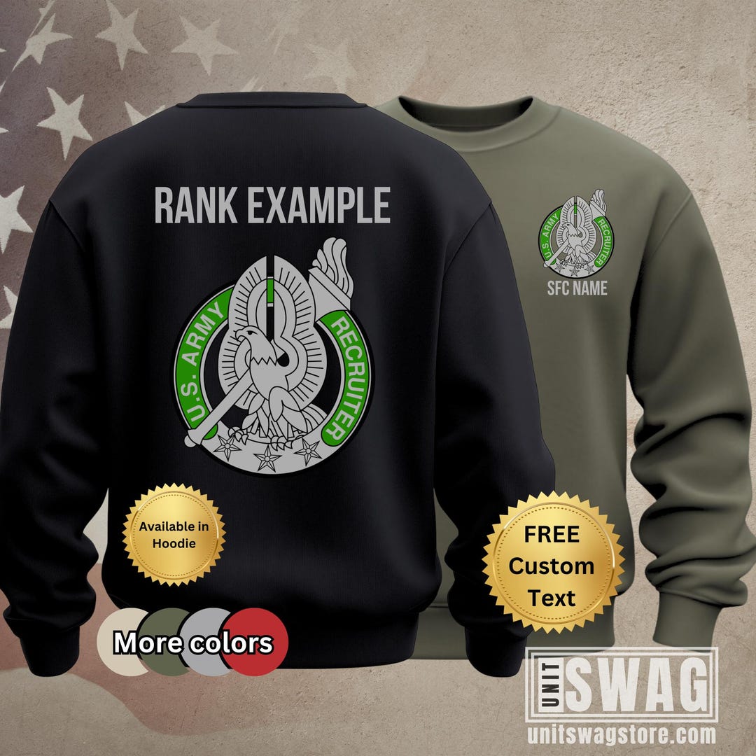 Recruiting Merch Recruiter, Sweatshirt, Basic Recruiter Badge, Military Recruiter, Army ...