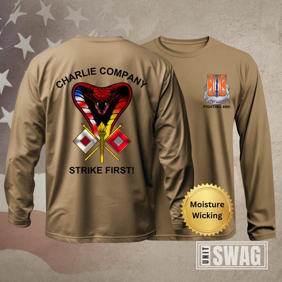 C Co 44 ESB, Long Sleeve, T-shirt, Unit Shirt, Moisture Wicking, Dri-Fit, Coyote Brown, Shirt