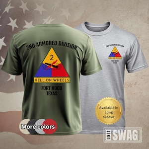 2nd Armored Division, T-shirt, 2 AD, Hell on Wheels, Fort Hood, Vintage, Memorabilia, US Army, Veteran, Military, Gift, Shirt, Tshirt