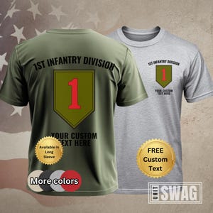 1st Infantry Division, T-Shirt, Custom, Personalized, 1 ID, 1ID, The Big Red One, BRO, US Army, Military, Veteran, Gift, Shirt, Tshirt