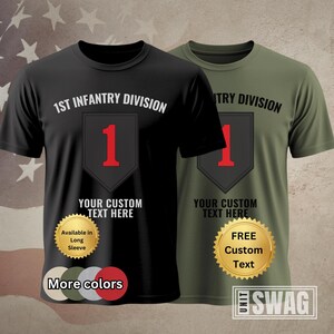 1st Infantry Division, Blackout, T-Shirt, Custom, Personalized, 1 ID, 1ID, The Big Red One, BRO, US Army, Military, Veteran, Gift, Shirt