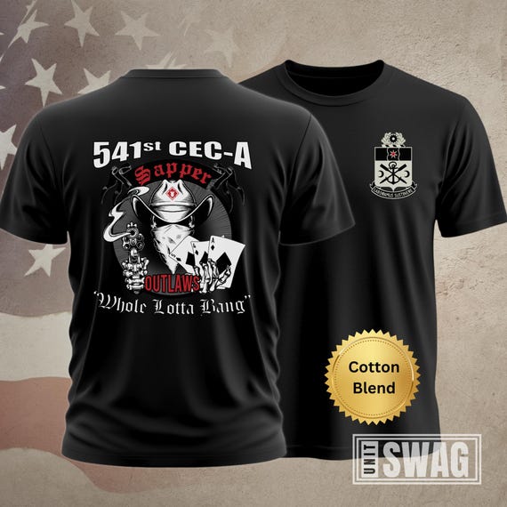 541 Engineer Company T-shirt, Outlaws, 541 CEC, 10 BEB Skybridge, Unisex Softstyle T-Shirt