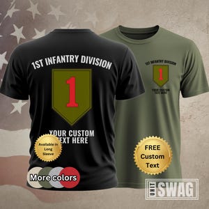 1st Infantry Division, T-Shirt, Custom, Personalized, 1 ID, 1ID, The Big Red One, BRO, US Army, Military, Veteran, Gift, Shirt, Tshirt