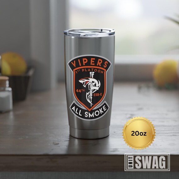 1 PLT, 44 ESB, Tumbler, 20 Oz, Vipers, 44th, Expeditionary Signal, Battalion, Enhanced, Unit Swag, Military, Veteran, Gift