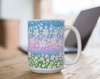 Pastel Floral Pattern Mug | Daisy Meadow 15oz