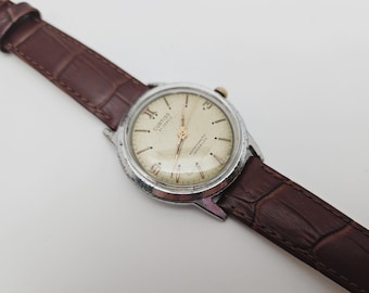 Gents Vintage Curtis 21 Jewels Antimagnetic Incabloc Mechanical Hand Wound Wrist Watch with Adjustable Leather Strap - Serviced