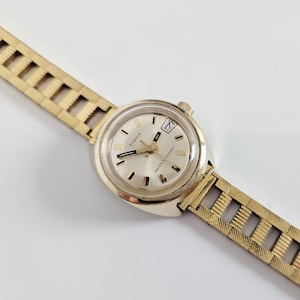 Orologio meccanico Timex vintage elegante da donna con bracciale in metallo decorativo - 17 cm