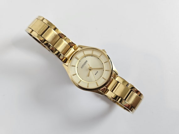 Elegant Vintage Citizen 9633 S096332 Quartz Watch With Original Metal Link Bracelet Etsy